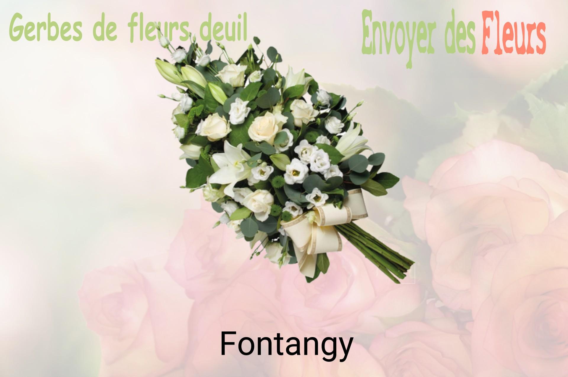 Gerbe de fleurs de deuil livrée à Fontangy